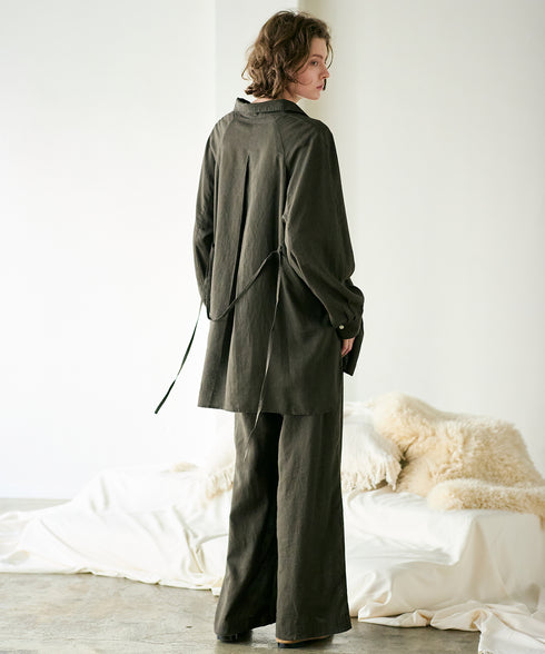 hemp lyocell high neck shirt