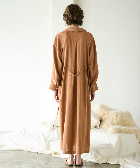 hemp lyocell high neck shirt dress
