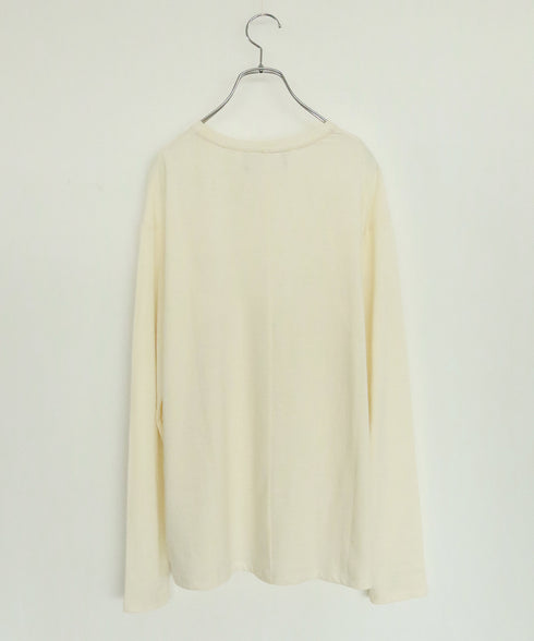 cotton cashmere crew neck relax T