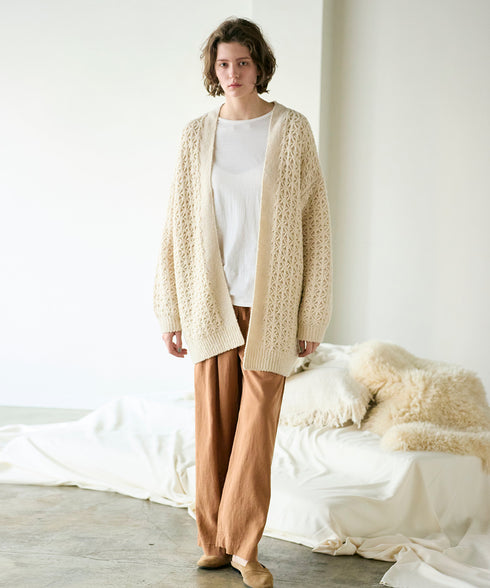 crochet double knit middle cardigan