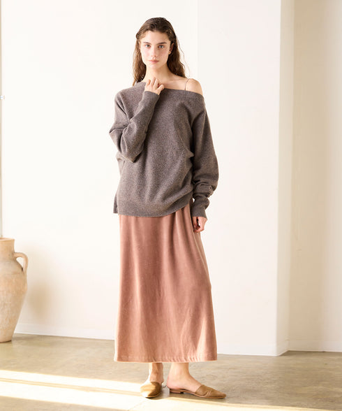 【coming soon】COTTON VELOUR CAMSOLE DRESS