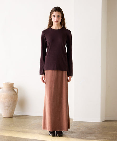 【coming soon】COTTON VELOUR LONG SKIRT