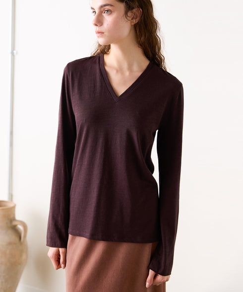 【coming soon】COTTON CASHMERE V-NECK T