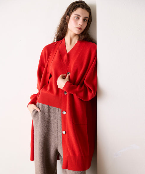 【8/28発売】COTTON SILK DOUBLEFACE LONG CARDIGAN