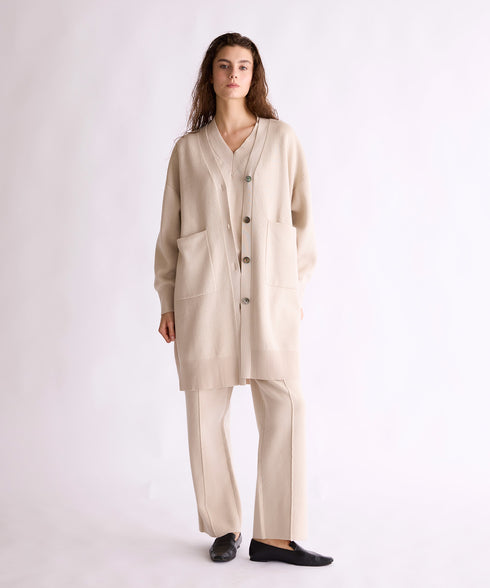 【8/28発売】COTTON SILK DOUBLEFACE LONG CARDIGAN