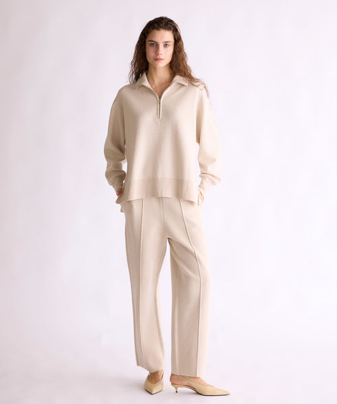 【8/28発売】COTTON SILK DOUBLEFACE HALF ZIP PULLOVER