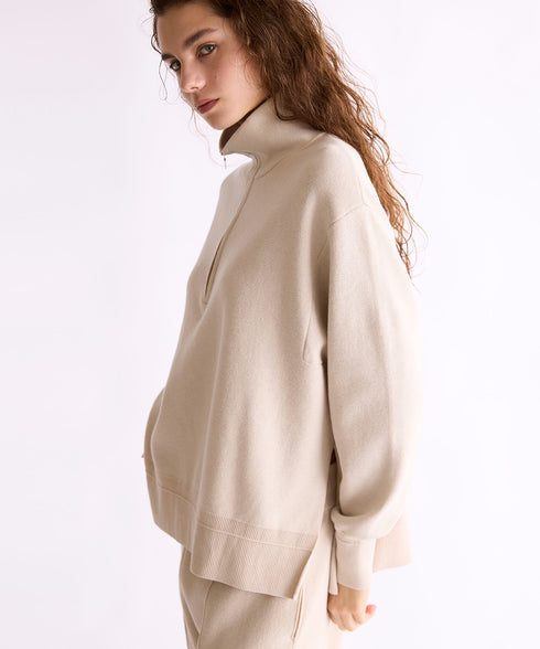 【8/28発売】COTTON SILK DOUBLEFACE HALF ZIP PULLOVER