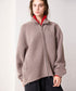 BOUCLE KNIT ZIP BLOUSON
