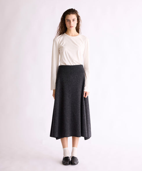 MERINO WOOL FLARE SKIRT