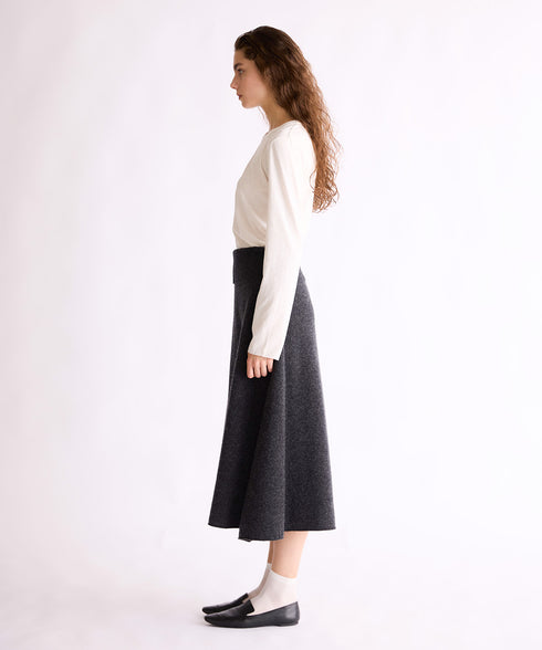 MERINO WOOL FLARE SKIRT