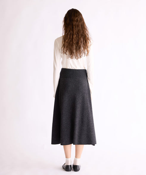 MERINO WOOL FLARE SKIRT