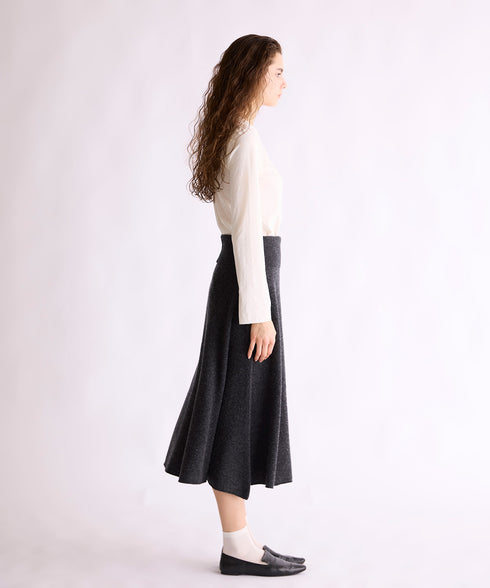 MERINO WOOL FLARE SKIRT