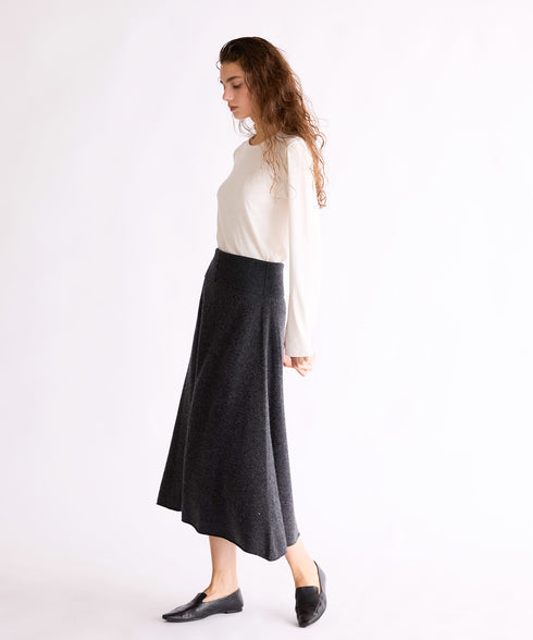 MERINO WOOL FLARE SKIRT