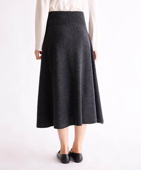 MERINO WOOL FLARE SKIRT