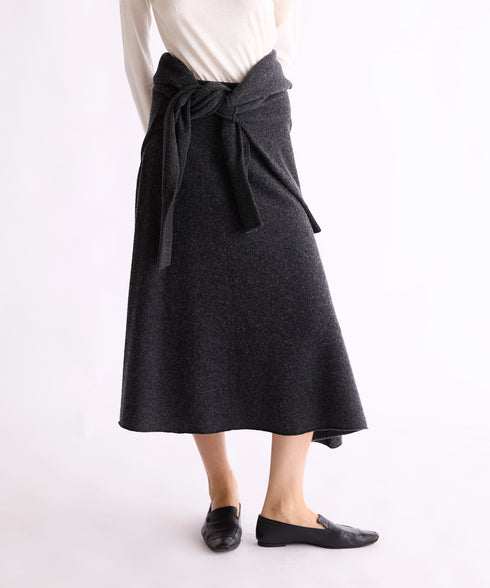 MERINO WOOL FLARE SKIRT