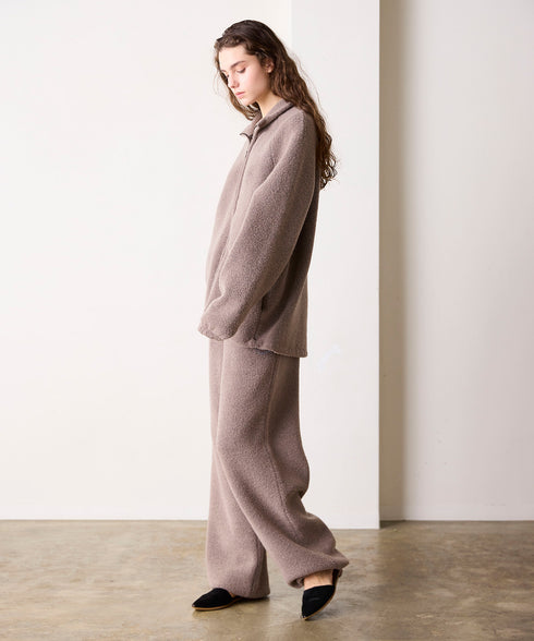 BOUCLE KNIT ZIP BLOUSON