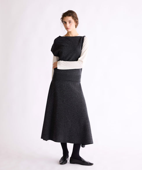 MERINO WOOL FLARE SKIRT