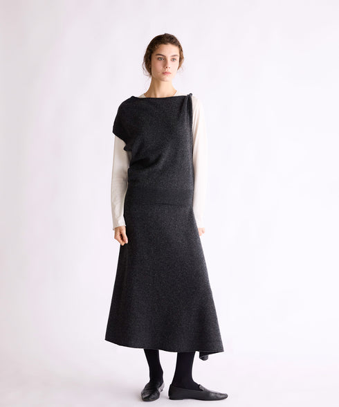 MERINO WOOL ASYMMETRY VEST
