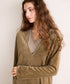 【coming soon】COTTON VELOUR DEEP V-NECK DRESS