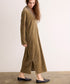 【coming soon】COTTON VELOUR DEEP V-NECK DRESS