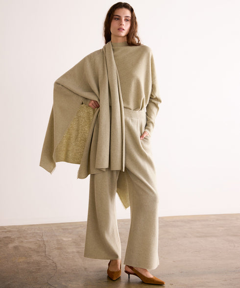 MERINO WOOL PONCHO STOLE