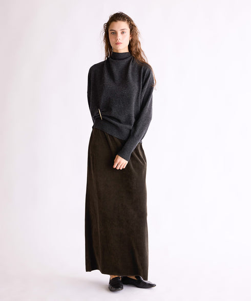 【coming soon】COTTON VELOUR LONG SKIRT