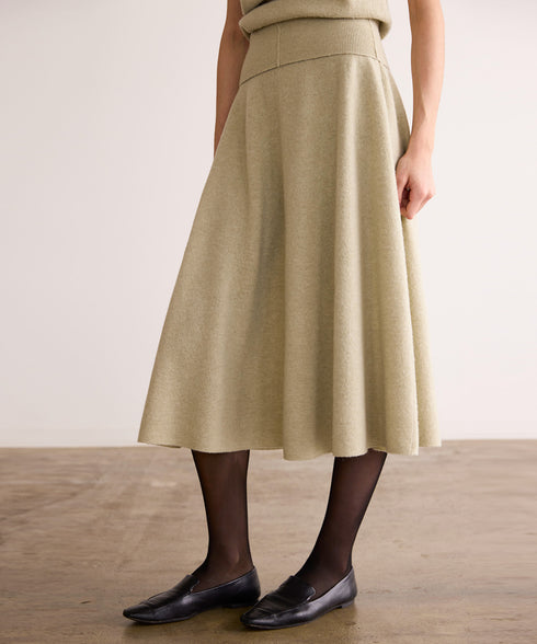 MERINO WOOL FLARE SKIRT