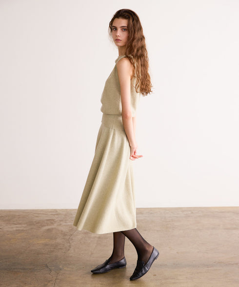 MERINO WOOL FLARE SKIRT