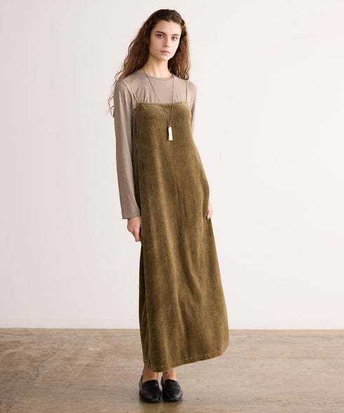 【coming soon】COTTON VELOUR CAMSOLE DRESS