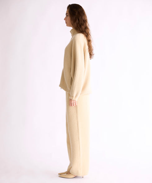 BOUCLE KNIT ZIP BLOUSON