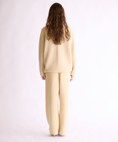 BOUCLE KNIT ZIP BLOUSON