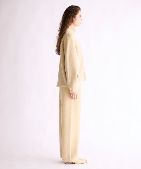 BOUCLE KNIT ZIP BLOUSON