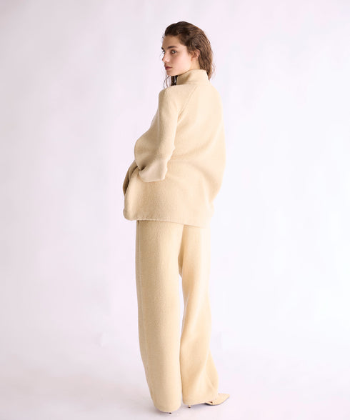 BOUCLE KNIT ZIP BLOUSON