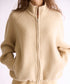 BOUCLE KNIT ZIP BLOUSON