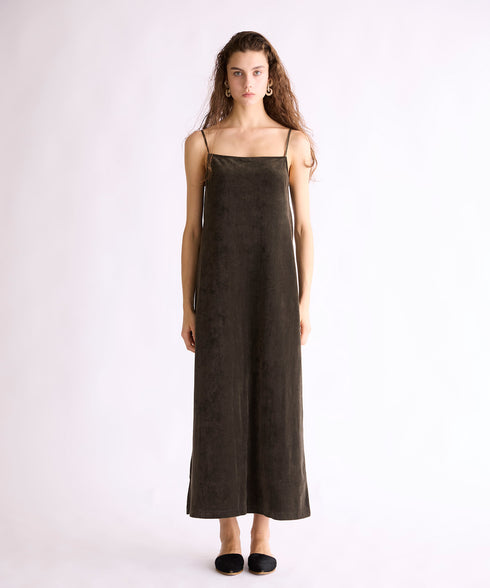 【coming soon】COTTON VELOUR CAMSOLE DRESS