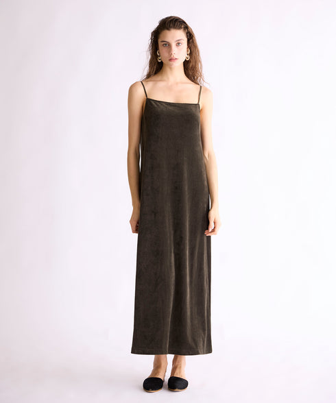 【coming soon】COTTON VELOUR CAMSOLE DRESS