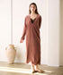 【coming soon】COTTON VELOUR DEEP V-NECK DRESS