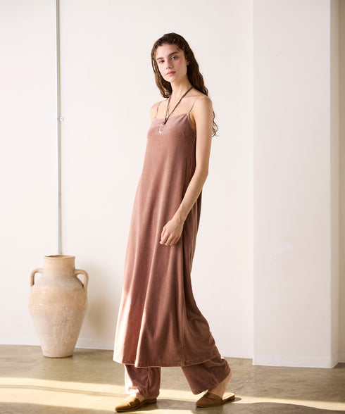 【coming soon】COTTON VELOUR CAMSOLE DRESS