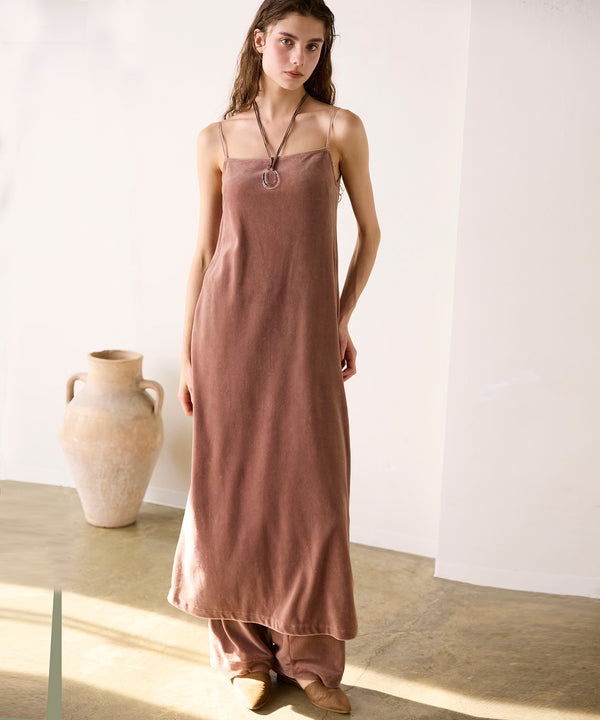 【coming soon】COTTON VELOUR CAMSOLE DRESS