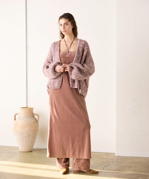 【coming soon】COTTON VELOUR CAMSOLE DRESS