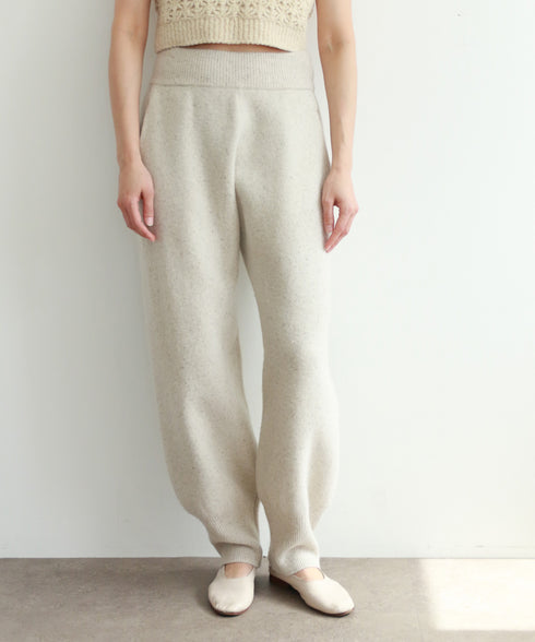boiled wool high waist pants