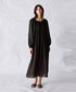 natural dye linen balloon sleeve dress