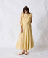 natural dye sheer cotton check flare skirt