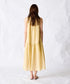natural dye sheer cotton check gather dress