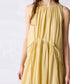 natural dye sheer cotton check gather dress