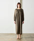 natural dye linen balloon sleeve dress