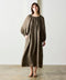 natural dye linen balloon sleeve dress
