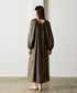 natural dye linen balloon sleeve dress