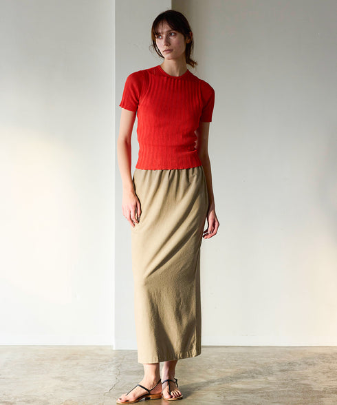 paper rib knit 2way top