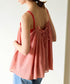 natural dye sheer cotton check gather camisole